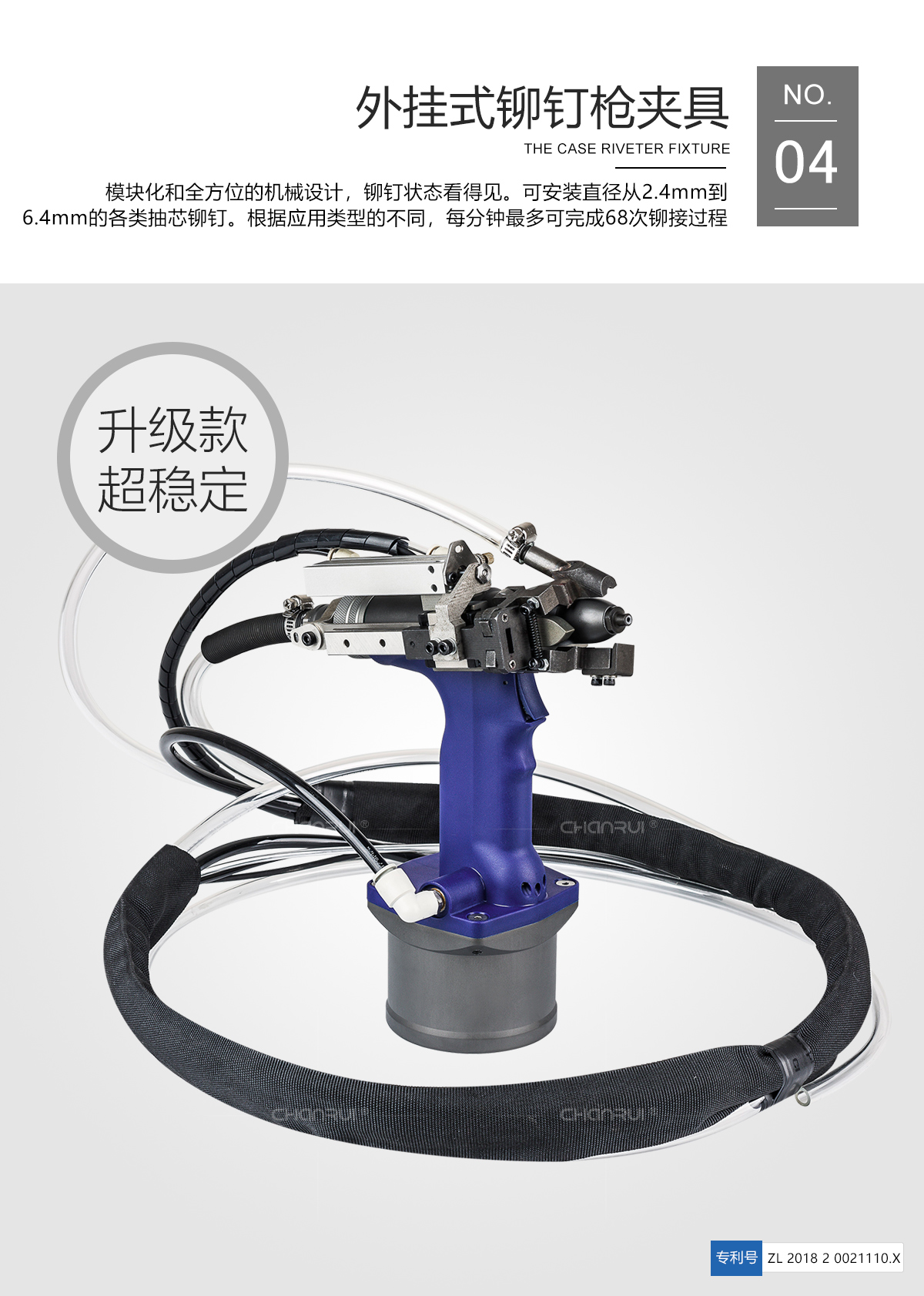 1대2 듀얼 건 자동 블라인드 리벳기, 외장형 리벳 건 치공구, 2.4~6.4mm 각종 블라인드 리벳에 대응